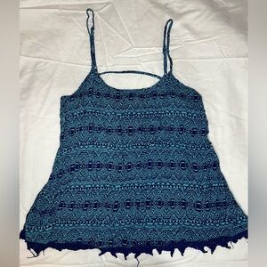 Old Navy Teal and Navy Patterned Camisole